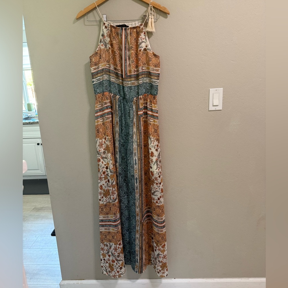 Zara Basic Boho Patchwork Maxi Dress - Size L